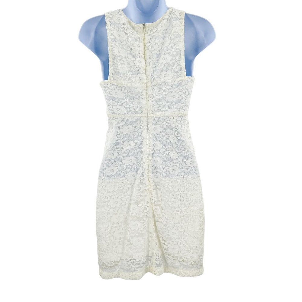 Gianni Bini Sleeveless Side Cut Out Back Zip Up Lace Mini Dress XS - Picture 2 of 8